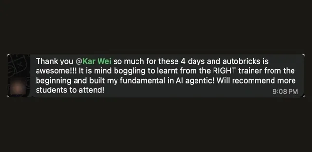 A learner recommending the four-day programme to other students